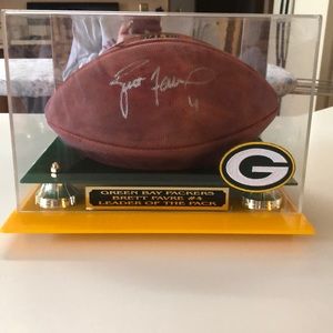 Autographed by Brett Farve football. With COA
